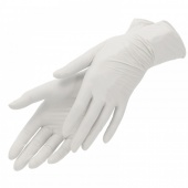 Перчатки нитриловые текстурированные на пальцах BENOVY Q, XS, белые, 4,0 г, 50 пар в упаковке